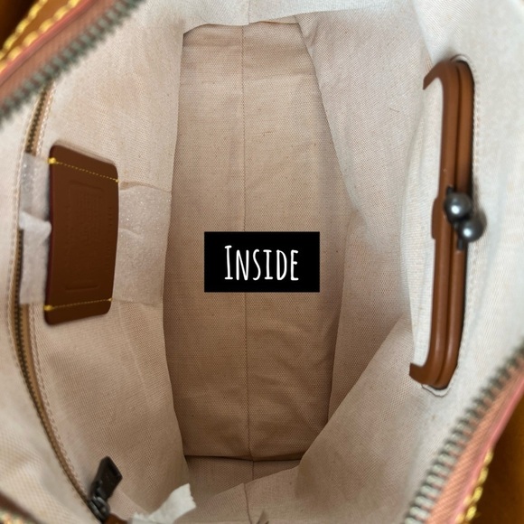 Coach LARGEST Rogue 36 Glovetanned Leather Top Handle Saddle Brown 54556 Bag - Picture 9 of 16